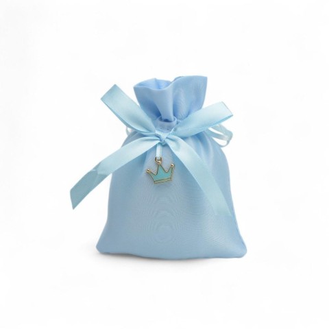 SACCHETTO 9X12CM CON CORONA AZZURRO